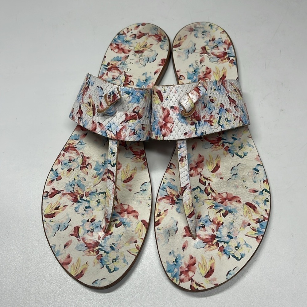 Joie "Nice" Floral Thong Sandal Flip Flops Women's Size 39.5 Made in Italy